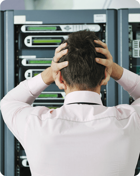 light Teal and magenta - lazer beams, representing wireless signal, bouncing from wall to wall in an office environment